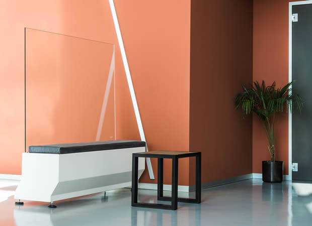 Windbreak with bench